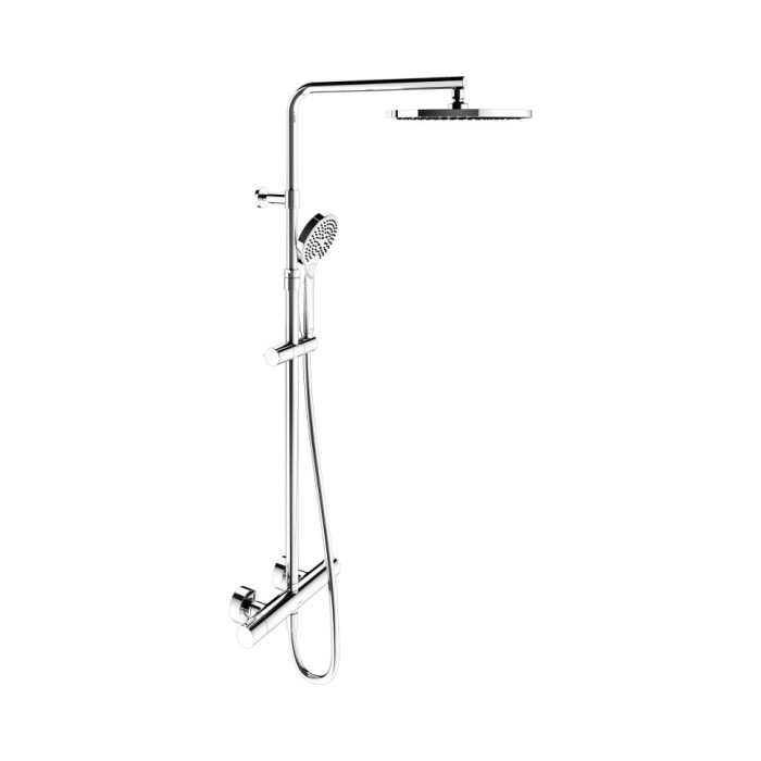 Keuco душевая система с термостатом, с верхним и ручным душем и шлангом, plan blue, хром арт. 53926 012321