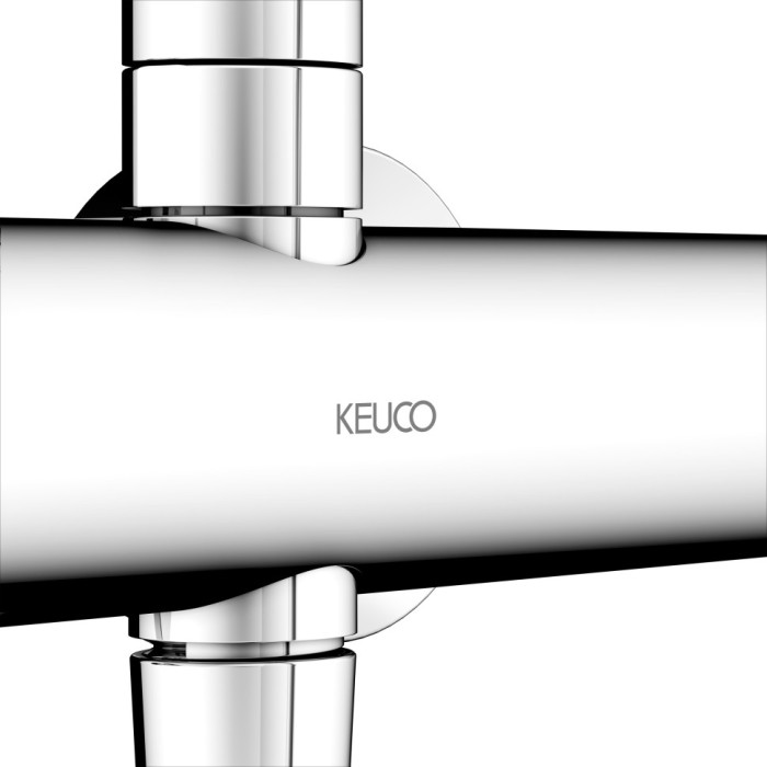 Keuco душевая система с термостатом, с верхним и ручным душем и шлангом, plan blue, хром арт. 53926 012321