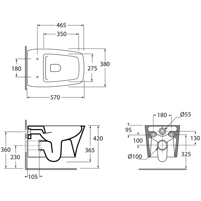 AZZURRA унитаз подвесной 57х38х36,5 см, покрытие easy-clean, Hera, HEVKSPE00000BI HER1800/F цвет: белый