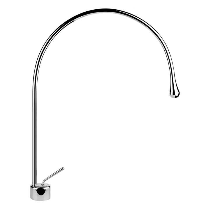 Gessi Смеситель для раковины на 1 отверстие, излив 387мм R=197, Goccia, 33603#031 цвет: хром