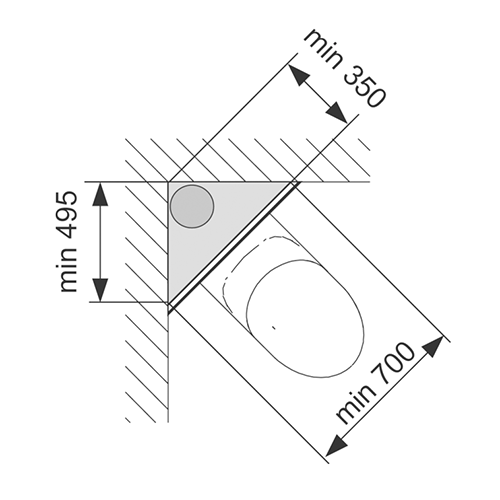 TECE комплект для крепления модуля в углу, base - 9380003