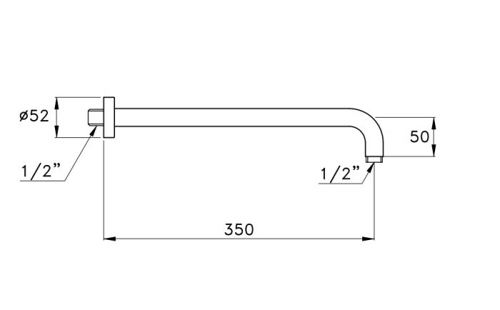 Держатель верхнего душа настенный L350 мм, STELLA Sirius, золото арт. UN03204AU04