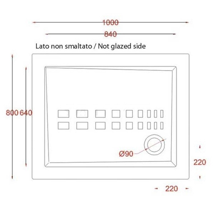 ArtCeram душевой поддон 80х100см, pdr012 01 00 piatto doccia rettangolare цвет: белый глянцевый