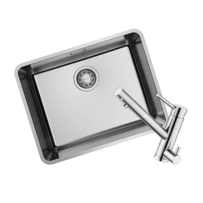 Omoikiri комплект мойка+смеситель Omi 53-U/I-IN Ultra + Tonami-BN, нержавеющая сталь арт. 7408.4018