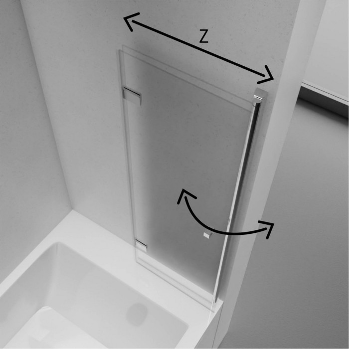 Шторка для ванны 110x140 l, New trendy New soleo chrome, хром арт. P-0082