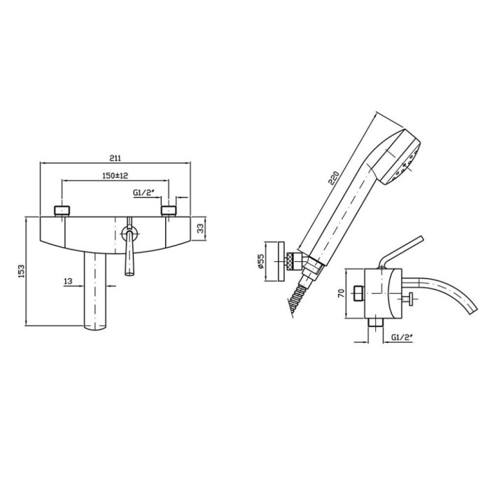 Zucchetti однорычажный смеситель для ванны-душа на 2 отверстия, isyfresh, хром арт. zp2147