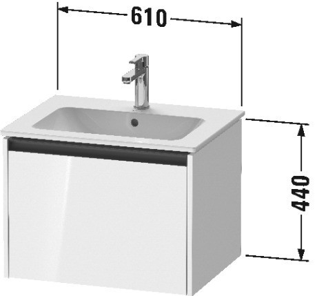Duravit тумба подвесная под раковину 480 мм х 610 мм х 440 мм, ketho.2, k25062080800000 цвет: графит суперматовый