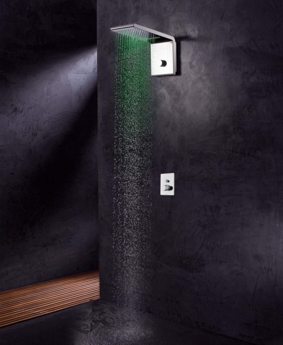 Bossini верхний душ rain 3 режима с rgb хромотерапией, syncro, хром арт. i00634.030