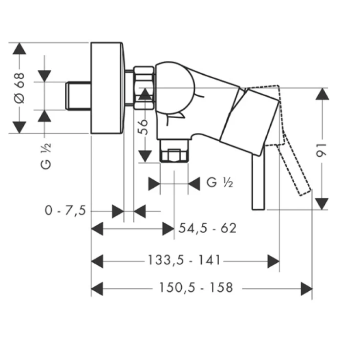 Hansgrohe смеситель для душа, Talis S2, хром арт. 32640000