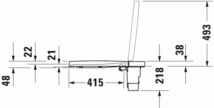 Duravit крышка-биде для унитаза со скрытым подключением, sensowash starck f, 612000012000320 цвет: белый