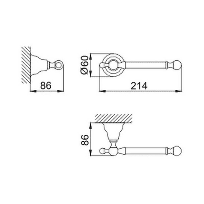 Cisal бумагодержатель, 4034.01h.ba croisette, цвет: old bronze
