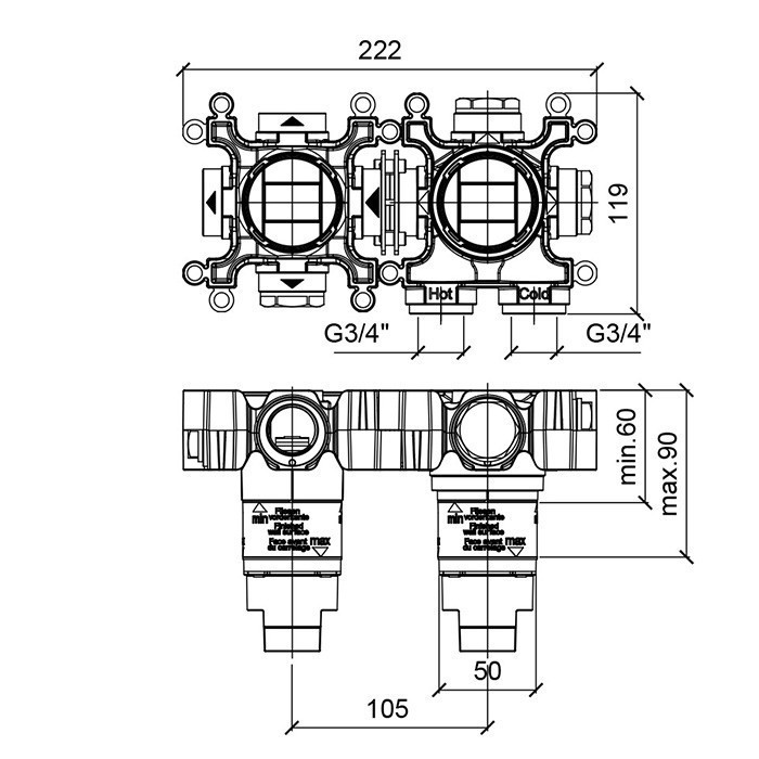 Almar внутренняя часть для смесителя, water control modular, e176901