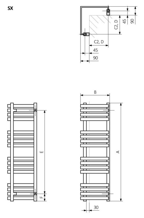 Terma эллектрический полотенцесушитель outcorner 1275-300