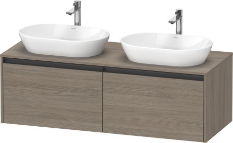 Duravit тумба подвесная под две раковины 550 мм х 1400 мм х 459 мм, ketho.2, k24888b35350000 цвет: дуб терра