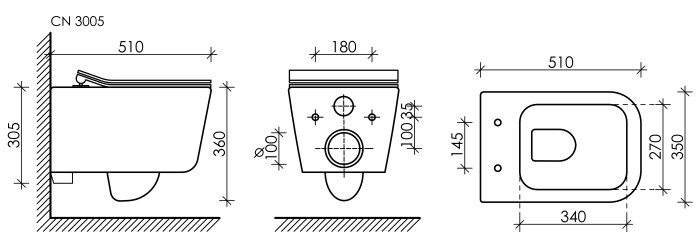 Ceramicanova подвесной унитаз с сиденьем new day, cn3005 цвет: белый