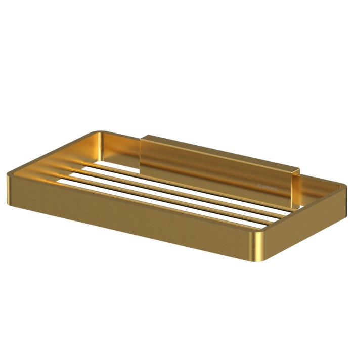 Мыльница-решетка подвесная, Whitecross Cubo gold brushed, брашированное золото арт. CU2424GLB