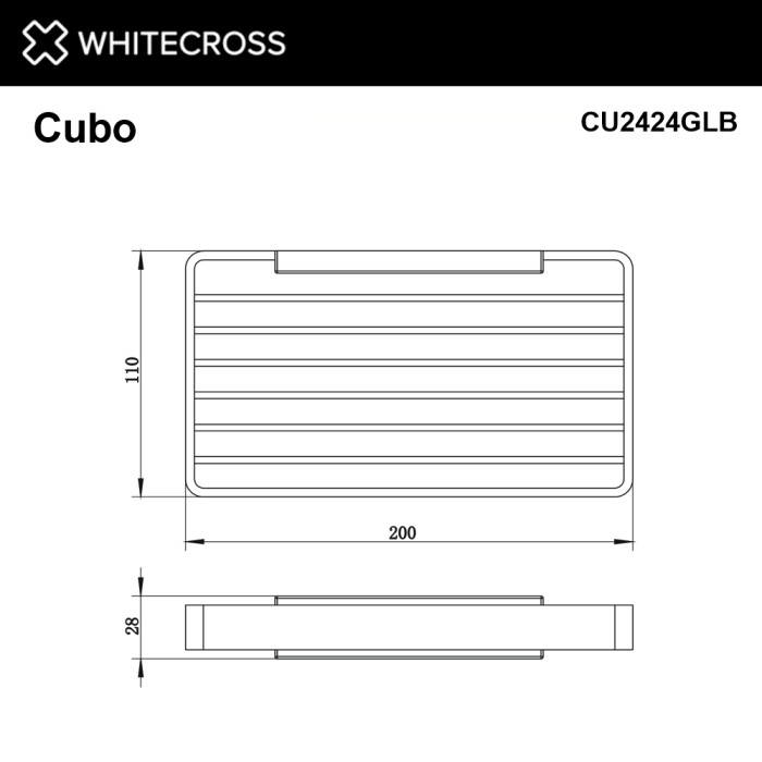 Мыльница-решетка подвесная, Whitecross Cubo gold brushed, брашированное золото арт. CU2424GLB