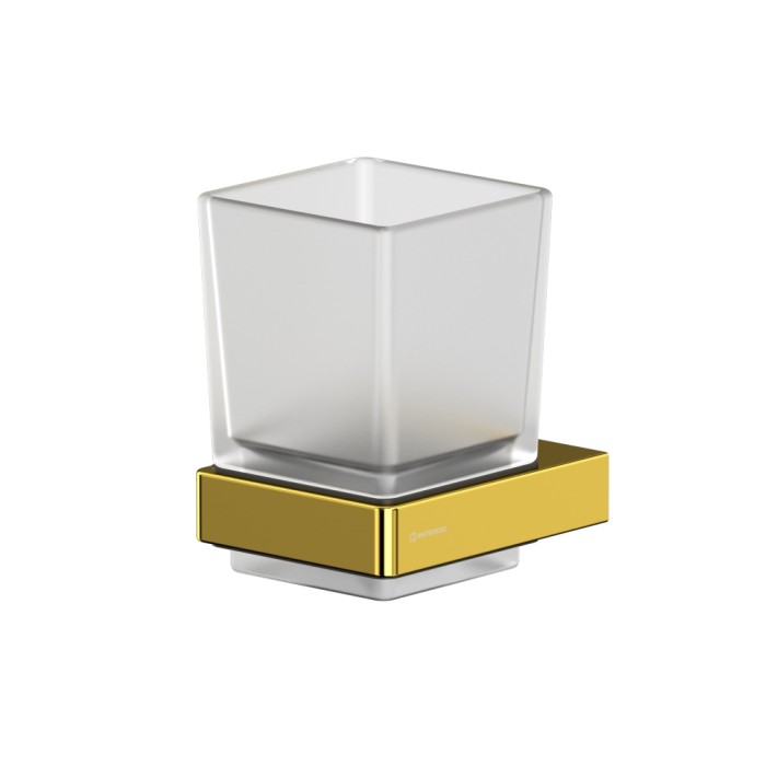 Стакан для зубных щеток, подвесной, Whitecross Cubo gold, золото арт. CU2430GL