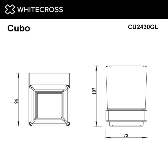 Стакан для зубных щеток, подвесной, Whitecross Cubo gold, золото арт. CU2430GL