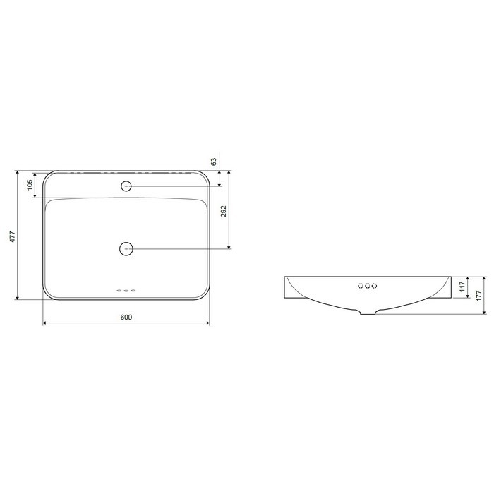Раковина, накладная, Excellent Holmi, арт. CEAC.3201.590.WH