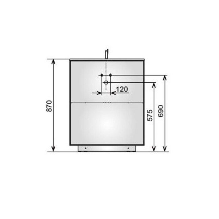 Keuco напольная тумба под умывальник, 700х 800х535 мм 2 ящика фасад дуб, edition lignatur, арт. 33340 700013