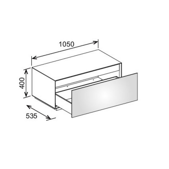 Keuco напольная боковая тумба 1050х400х535 мм 1 ящик фасад дуб, edition lignatur, арт. 33321 700003