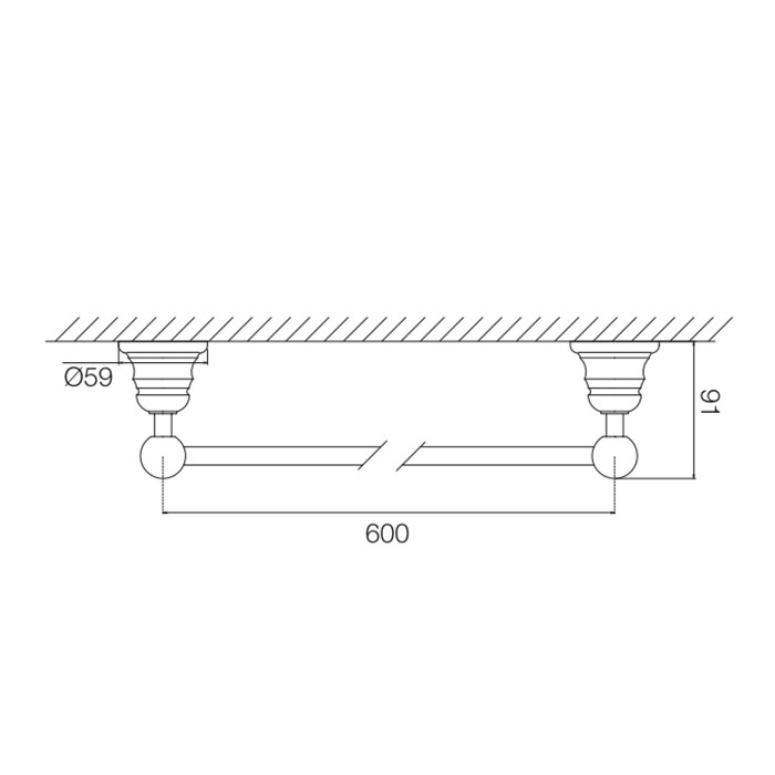 Fima Carlo Frattini полотенцедержатель 60см., подвесной, accessori, золото арт. f6060/60or