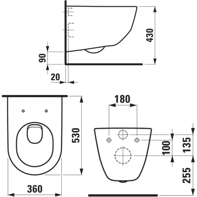 LAUFEN унитаз подвесной, PRO - 8.2095.6.000.000.1