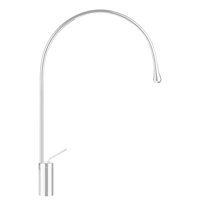 Gessi Смеситель для раковины на 1 отверстие, высокий, излив 387мм R=197, Goccia, 33606#279 цвет: белый