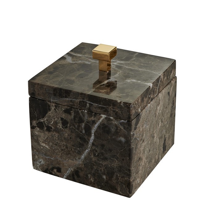 Баночка универсальная, 11x11xh13,5 см, с крышкой, настольная, 3SC PALAE EM.DARK, PA48AEMGD цвет: золото