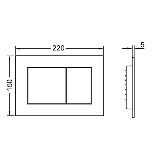 TECE панель смыва с двумя клавишами, чёрный, now - 9240403