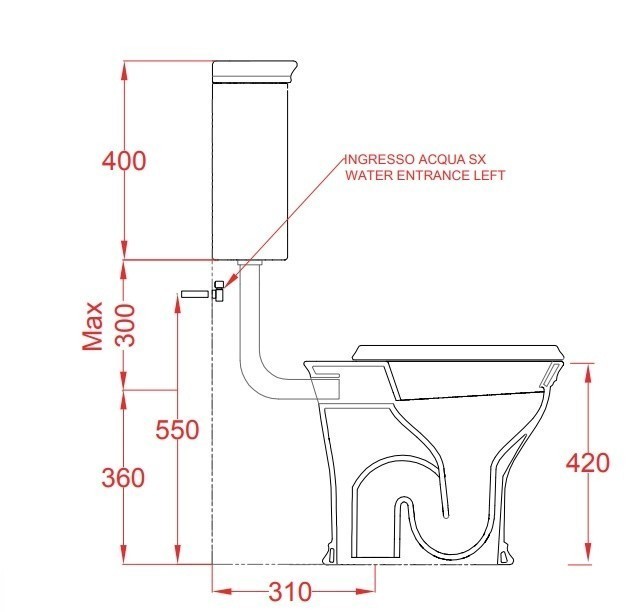 ArtCeram унитаз напольный (с бачком на короткой трубе), civ003 01 00 + cic007 01 00 + hea013 71 civitas цвет: белый глянцевый