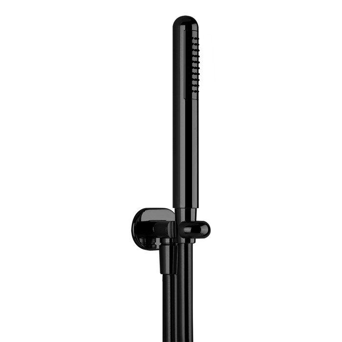 Gessi Душевой комплект: вывод воды на 1/2”, держатель и ручной душ, Goccia, 33773#299 цвет: черный