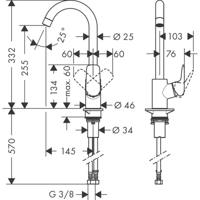 Hansgrohe смеситель для кухни, Logis M31, хром арт. 71861000