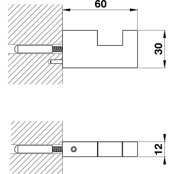 Cisal крючок подвесной qu09071040 quad, цвет: черный