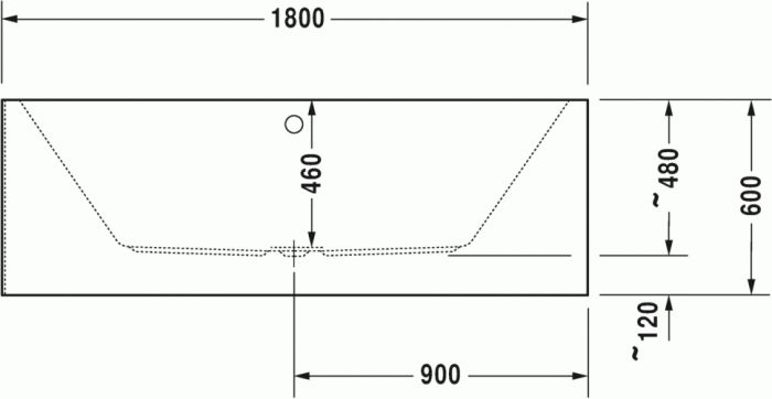 Duravit акриловая ванна air 1800 х 800 c двумя наклонами для спины, с бесшовной акриловой панелью и рамой, угловая, vero air, 700416000000000 цвет: белый