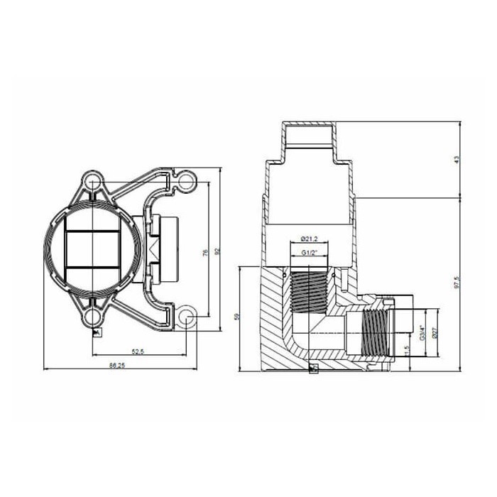 Almar внутренняя часть для смесителя, showers accessories, e134008