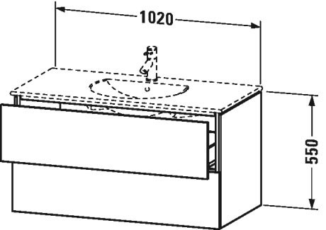 Duravit тумба подвесная под раковину, l-cube, lc626308585 цвет: белый глянцевый