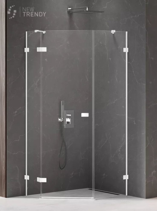 Душевое ограждение l 100x80x200, New trendy Avexa white, белый арт. EXK-3871