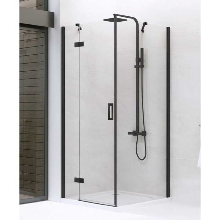 Душевое ограждение l 90x80x195, New trendy New renoma black, черный арт. D-0203A/D-0110B