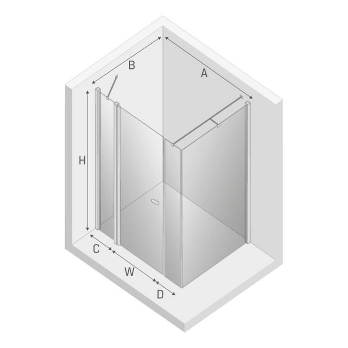 Душевое ограждение 110x70x195, New trendy New soleo chrome, хром арт. K-0643