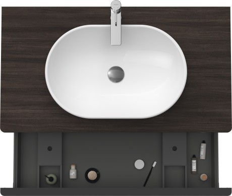 Duravit тумба подвесная под раковину 1000 мм х 550 мм и консолью, d-neo, de494805353 цвет: каштан темный
