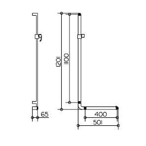 Keuco поручень угловой 90°для использования в качестве душевой штанги в комплекте с держателем лейки исполнение справа 501/1201 ммм, elegance new, хром арт. 31606 011101