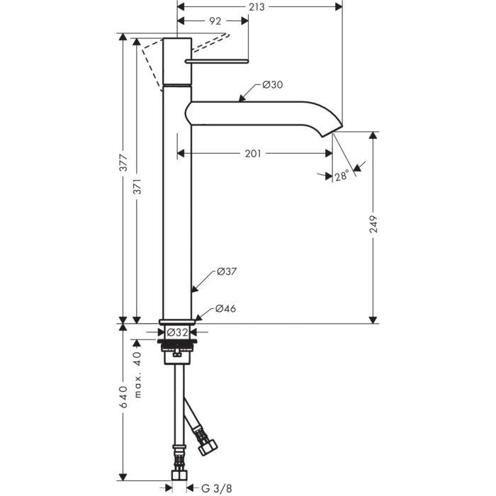 AXOR смеситель для раковины, Uno, черный арт. 38034340