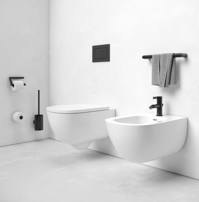 Keuco смеситель однорычажный для биде с донным клапаном, ixmo, черный матовый арт. 59509 372000