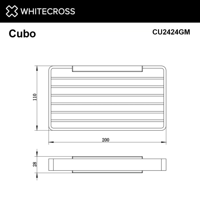 Мыльница-решетка подвесная, Whitecross Cubo gunmetal, оружейная сталь арт. CU2424GM