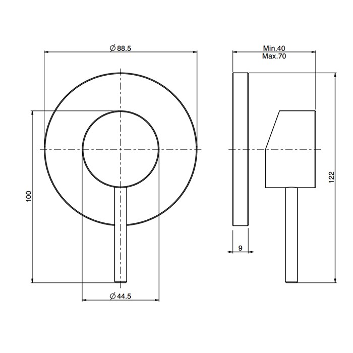 Fima Carlo Frattini смеситель для душа, встраиваемый, spillo tech, хром арт. f3033tn1xcr