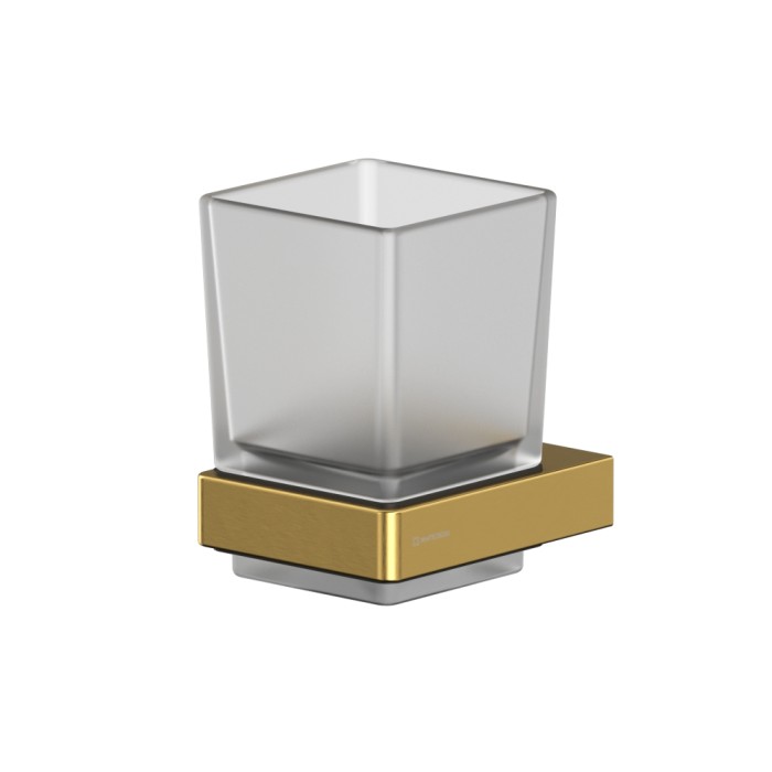 Стакан для зубных щеток, подвесной, Whitecross Cubo gold brushed, брашированное золото арт. CU2430GLB