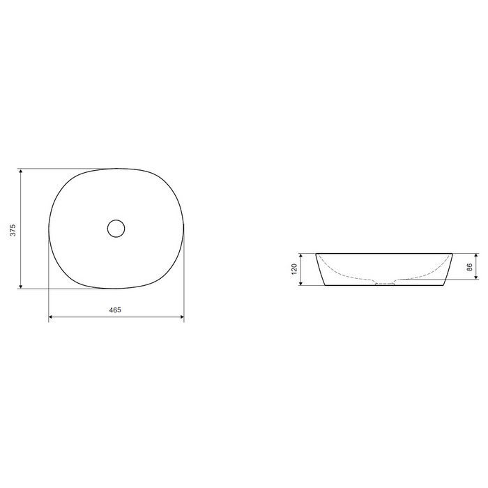 Раковина, накладная 46, Excellent Jima, арт. CEAC.2001.465.WH