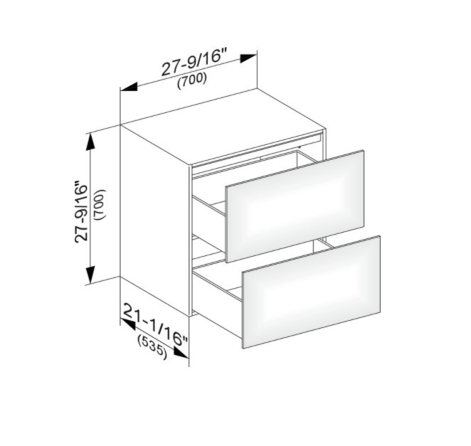 Keuco тумба боковая подвесная с двумя выдвижными фронтами, с внутренней светодиодной подсветкой, edition 11, белый арт. 31323 210100